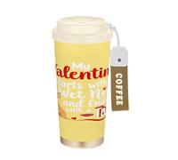 GuoChe My Valentine Starts with A Wet Nose Bicchiere da caffè da uomo Tazza da caffè On The Go con coperchio in acciaio inox termico tazza da caffè per caldo e freddo 500 ml