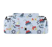 GuoChe Ombrello Passeggino Organizzatore Nave Marina e Faro Blu Doppio Passeggino Caddy Con Tracolla Antiscivolo & Passeggino Accessori Para Bebé, Sea Ship e Faro Blu