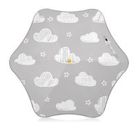 GuoChe Ombrello per bambini e bambini, protezione da pioggia, sole e vento, con nuvole disegnate a mano, stelle, con striscia riflettente, per ragazze, ragazzi, bambini, a prova di pizzico