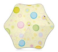 GuoChe Ombrello rotondo con cuore giallo per bambini e bambini, protezione da pioggia, sole e vento, con striscia riflettente, per ragazze, ragazzi, bambini, a prova di pizzico