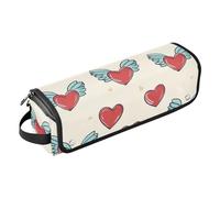 GuoChe Organizer 2 in 1 per strumenti per capelli e tappetino resistente al calore, rosso con ali blu