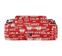 GuoChe Organizer per passeggino isolato con scritta "Keep Calm Red" per passeggino doppio, con tracolla antiscivolo e accessori per passeggino, Slogan Keep Calm Red