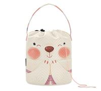 GuoChe Orso con Blush Art Filati Storage Ferri da maglia Borse di stoccaggio portatili per maglieria Strumento di lavoro a maglia