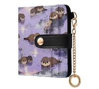 GuoChe Otter Lake Scene - Portafoglio classico pieghevole da donna, in pelle PU, per donne e ragazze