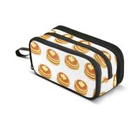 GuoChe Pancakes con burro e sciroppo d'acero astuccio in nylon astuccio per matite di grande capacità per adolescenti borsa di cancelleria per donne universitarie