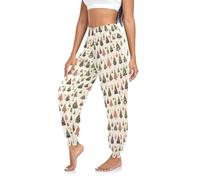 GuoChe Pantaloni da yoga da donna, elastici, abbigliamento da danza, sport, palestra, club, taglia S, Alberi di Natale a quadri di bufalo_2, M