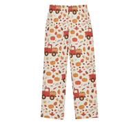 GuoChe Pantaloni del pigiama del modello del raccolto autunnale per la vita elastica dei bambini, Modello di raccolta autunnale, 13-14 Anni