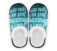 GuoChe Pantofola per donne e uomini in pile corallo suola antiscivolo sfocata morbida scarpe da casa casa indoor M, You Are Amaing Animal Dolphin, Medium