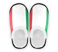 GuoChe Pantofola per donne e uomini, in pile corallo, suola in gomma antiscivolo, leggera, per casa, ufficio, viaggi, yoga, M, Bandiera Italia, Medium