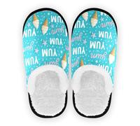 GuoChe Pantofole da donna e uomo, in pile peloso, antiscivolo, comode, per interni ed esterni, invernali, camera da letto, M, Motivo dessert Yum, Large