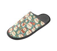 GuoChe Pantofole da donna per casa interna pantofole comode pantofole da donna, Ho Ho Ho Pattern Divertente Natale, 10.5-11