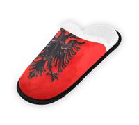 GuoChe Pantofole Morbide Antiscivolo Casa Pantofole Casa Scarpe per Camera Da Letto Hotel Viaggi Spa Pittura A Olio Bandiera Albania