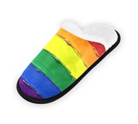 GuoChe Pantofole morbide antiscivolo per casa pantofole da casa per camera da letto, hotel, viaggi, spa, bandiera arcobaleno orgoglio gay lgbt orgoglio giorno mese parata comunità Lgbtq