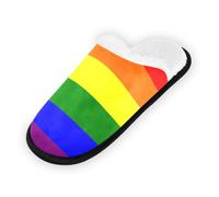 GuoChe Pantofole morbide antiscivolo per casa pantofole da casa per camera da letto, hotel, viaggi, spa, bandiera arcobaleno orgoglio gay lgbt orgoglio giorno mese parata comunità Lgbtq, Rainbow Pride