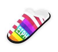 GuoChe Pantofole morbide antiscivolo per casa pantofole da casa scarpe per camera da letto hotel viaggio spa bandiera degli Stati Uniti e greco arcobaleno pace, Bandiera degli Stati Uniti e Greco