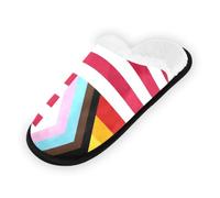 GuoChe Pantofole morbide antiscivolo per casa pantofole da casa scarpe per camera da letto hotel viaggi spa bandiera degli Stati Uniti Progress Pride bandiera arcobaleno, Bandiera degli Stati Uniti