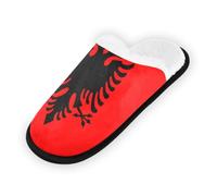 GuoChe Pantofole morbide antiscivolo per interni casa pantofole scarpe per camera da letto hotel viaggio spa bandiera dell'Albania