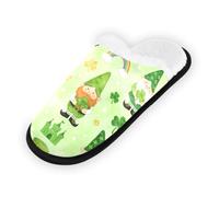 GuoChe Pantofole morbide antiscivolo per interni casa, scarpe per camera da letto, hotel, viaggi, spa, giorno di San Patrizio, gnomo e castello, Gnomo e castello di San Patrizio, Large