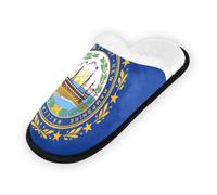 GuoChe Pantofole morbide antiscivolo per interni e casa, scarpe per camera da letto, hotel, viaggi, spa, bandiera dello stato del New Hampshire, Bandiera dello stato del New Hampshire, Large