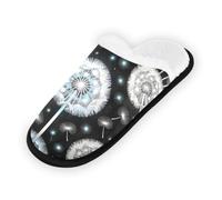 GuoChe Pantofole morbide antiscivolo per interni, pantofole da casa, per camera da letto, hotel, viaggi, spa, palla di tarassaco, insetti, bella libellula, Puff Ball Tarassaco Insetto Bella Libellula
