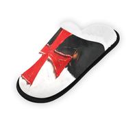 GuoChe Pantofole morbide antiscivolo per interni, pantofole da casa, per camera da letto, hotel, viaggi, spa, cavalieri templari, bandiera battaglia, Bandiera Battaglia Cavalieri Templari, Large