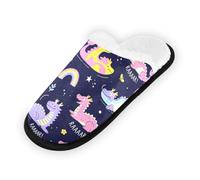 GuoChe Pantofole morbide antiscivolo per interni, pantofole per casa, camera da letto, hotel, viaggi, spa, carino drago arcobaleno scuro decorazione, Simpatico drago arcobaleno scuro Decor, Medium