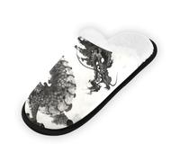 GuoChe Pantofole morbide antiscivolo per interni, pantofole per la casa, per camera da letto, hotel, viaggi, spa, drago, arte astratta, animalière, grafica, drago, Dragon Dessin Art Abstrait Peinture