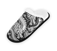 GuoChe Pantofole morbide antiscivolo per interni, pantofole per la casa, per camera da letto, hotel, viaggi, spa, drago, Dessin, peinture, animale, arte grafica, drago, Drago Dessin Peinture Animal