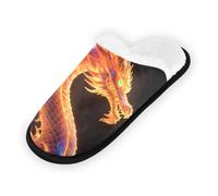 GuoChe Pantofole morbide antiscivolo per interni, pantofole per la casa per camera da letto, hotel, viaggi, spa, drago, Dessin, colorato, opere d'arte animale, fantasia, drago, Dragon Dessin Coloré