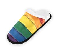 GuoChe Pantofole morbide antiscivolo per interni, per casa, camera da letto, hotel, viaggi, spa, bandiera arcobaleno orgoglio gay lgbt orgoglio giorno mese parata comunità Lgbtq (2)