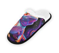 GuoChe Pantofole morbide antiscivolo per interni, scarpe da casa per camera da letto, hotel, viaggi, spa, drago barbuto, design colorato per gli appassionati di animali esotici, Design colorato con