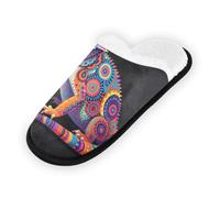 GuoChe Pantofole morbide antiscivolo per interni, scarpe da casa per camera da letto, hotel, viaggi, spa, drago barbuto, design colorato per gli appassionati di animali esotici, Design colorato con