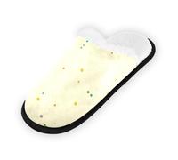 GuoChe Pantofole morbide antiscivolo per interni, scarpe da casa per camera da letto, hotel, viaggi, spa, pois e linee artistiche, modello moderno di metà secolo, Dots N Lines Art Mid Century Modern