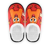 GuoChe Pantofole per donne e uomini, in pile peloso, suola antiscivolo, pantofole da viaggio, hotel, camera da letto, aeroplano, festa, M, Alato cartone animato lettera un'arte, Large