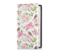 GuoChe Passport Holder Women Abstract Blue and Yellow Painting PU Leather Passport Covers Travel Accessory 5.7 * 4.3in
