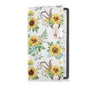 GuoChe Passport Holder Women Black and White Striped Trendy Exotic PU Leather Passport Covers Travel Accessory 5.7 * 4.3in