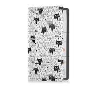 GuoChe Passport Holder Women Black Shark Whale PU Leather Passport Covers Travel Accessory 5.7 * 4.3in