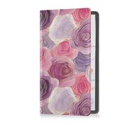 GuoChe Passport Holder Women Blue Black Buffalo Plaid PU Leather Passport Covers Travel Accessory 5.7 * 4.3in
