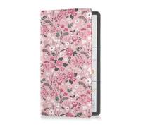 GuoChe Passport Holder Women Blue Dinosaur PU Leather Passport Covers Travel Accessory 5.7 * 4.3in