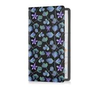GuoChe Passport Holder Women Blue Marble and Gold Abstract PU Leather Passport Covers Travel Accessory 5.7 * 4.3in