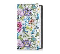 GuoChe Passport Holder Women Blue & Yellow Texture PU Leather Passport Covers Travel Accessory 5.7 * 4.3in