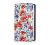 GuoChe Passport Holder Women Cartoon Cute Dinosaurs Childish Striped PU Leather Passport Covers Travel Accessory 5.7 * 4.3in