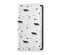 GuoChe Passport Holder Women Cartoon Dinosaur Purple Cactus PU Leather Passport Covers Travel Accessory 5.7 * 4.3in
