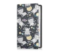 GuoChe Passport Holder Women Cartoon Elephant Unicorn Rainbow White PU Leather Passport Covers Travel Accessory 5.7 * 4.3in