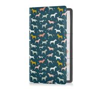 GuoChe Passport Holder Women Cartoon Fox Panda Elephant Blue PU Leather Passport Covers Travel Accessory 5.7 * 4.3in