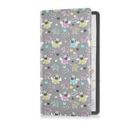 GuoChe Passport Holder Women Cats and Dogs Animal Doodle PU Leather Passport Covers Travel Accessory 5.7 * 4.3in