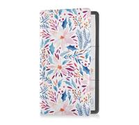 GuoChe Passport Holder Women Cute Doodle Dinosaur Skater Blue PU Leather Passport Covers Travel Accessory 5.7 * 4.3in