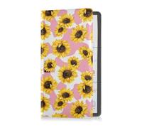 GuoChe Passport Holder Women Flowers Butterflies Flying Bees PU Leather Passport Covers Travel Accessory 5.7 * 4.3in