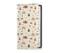 GuoChe Passport Holder Women Pastel Rainbow Plaid Navy PU Leather Passport Covers Travel Accessory 5.7 * 4.3in