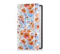 GuoChe Passport Holder Women Polka Dots and Tender Chamomile Flowers PU Leather Passport Covers Travel Accessory 5.7 * 4.3in